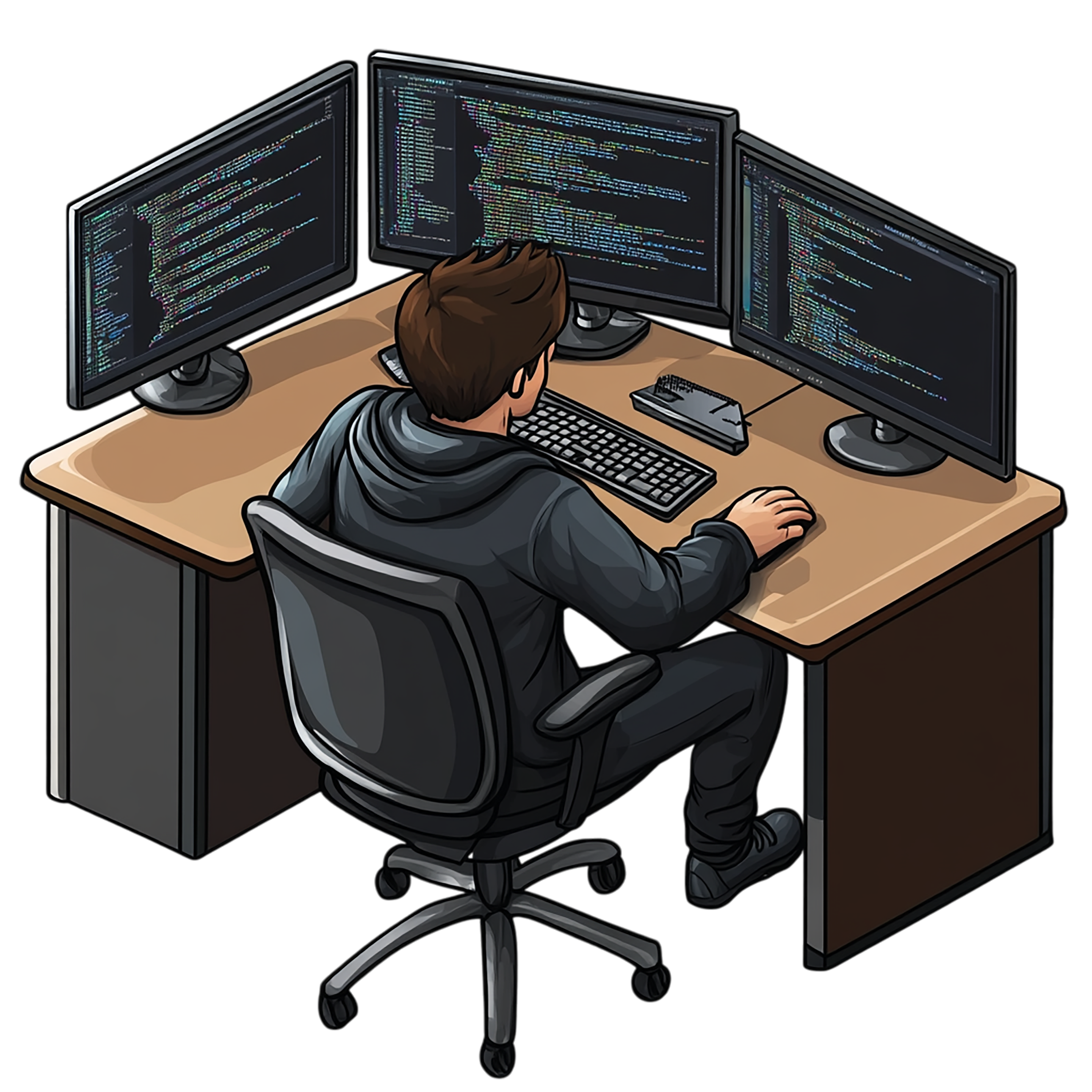Man at desk working